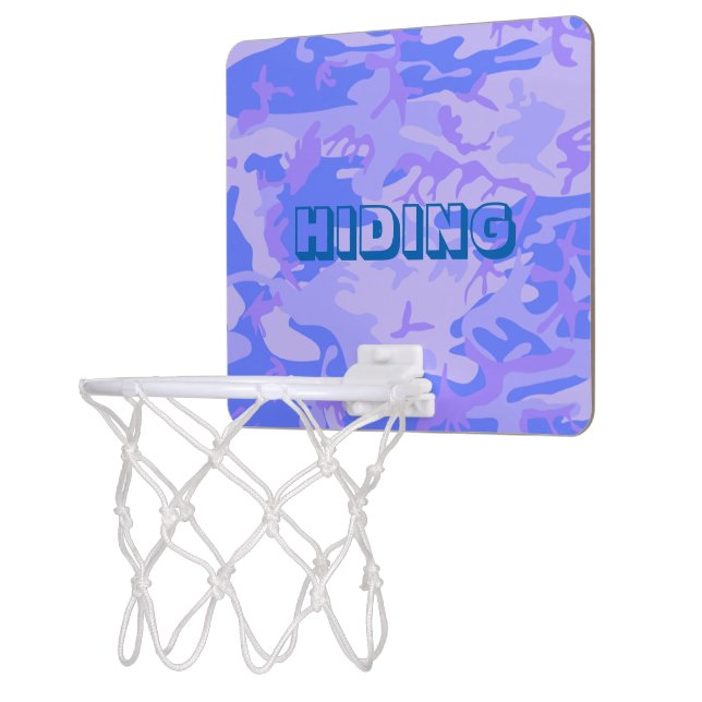 Funny Camouflage Pastel Blue Abstract Pattern Mini Basketball Hoop (Left)