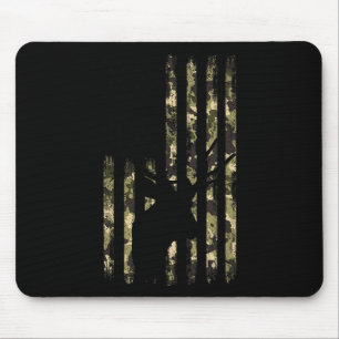 Funny Camouflage Usa Flag Whitetail Buck Deer Hunt Mouse Pad