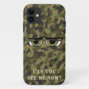Funny Camouflaged Eyes, Military, Hunters, Army iPhone 11 Case