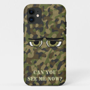 Funny Camouflaged  Eyes, Military, Hunters, Army iPhone 11 Case