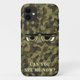 Funny Camouflaged  Eyes, Military, Hunters, Army iPhone 11 Case