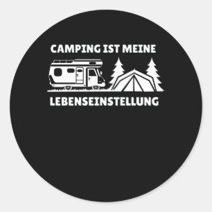 Funny Camper Motorhome - Camping Caravan Classic Round Sticker
