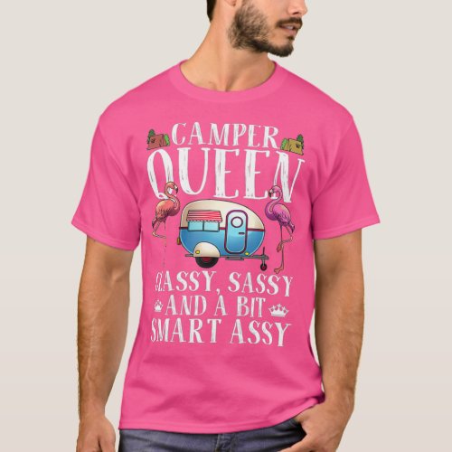 Funny Camper Queen Sassy Gift For Women RV Camping T_Shirt