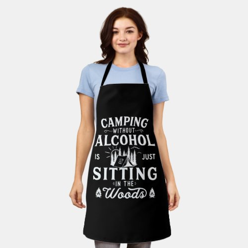 Funny camper slogan camping drinking sayings apron
