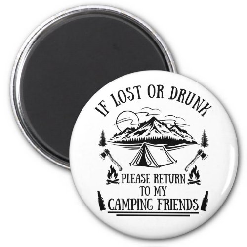 Funny camper slogan camping drinking sayings magnet