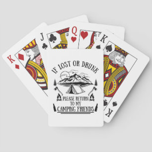 Funny camper slogan camping drinking sayings poker cards