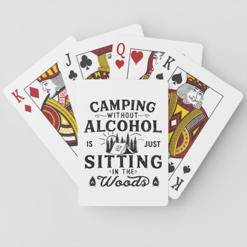 Funny camper slogan camping drinking sayings poker cards