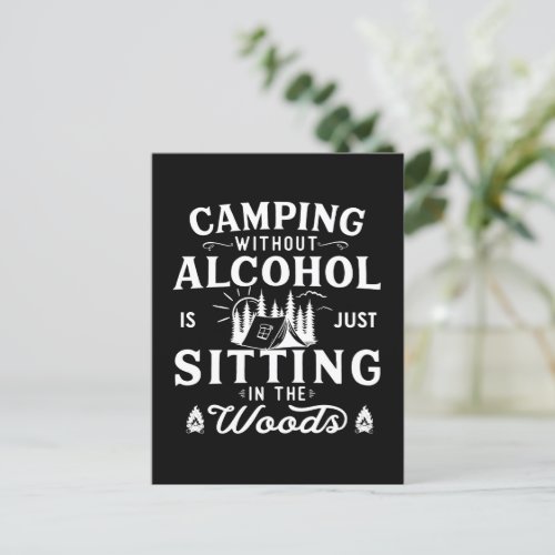 Funny camper slogan camping drinking sayings postcard