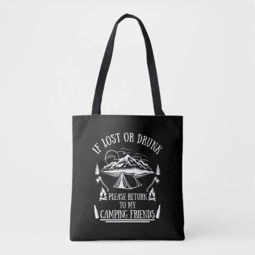 Funny camper slogan camping drinking sayings tote bag