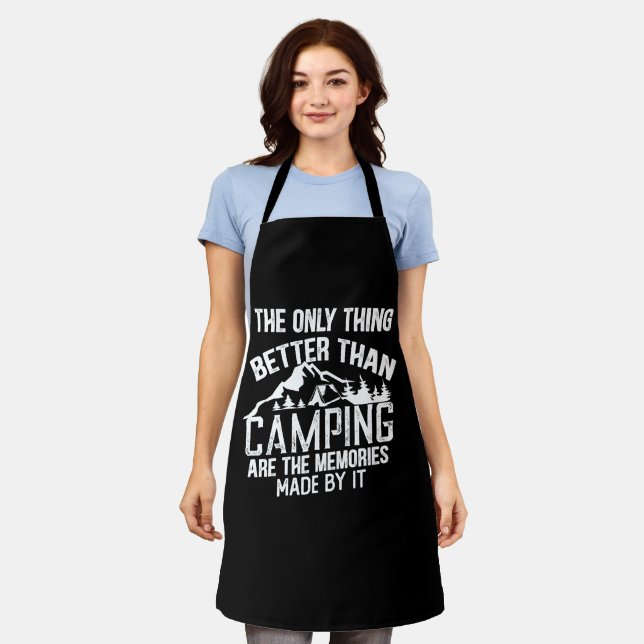 Funny camper slogan summer camping quotes apron (Worn)