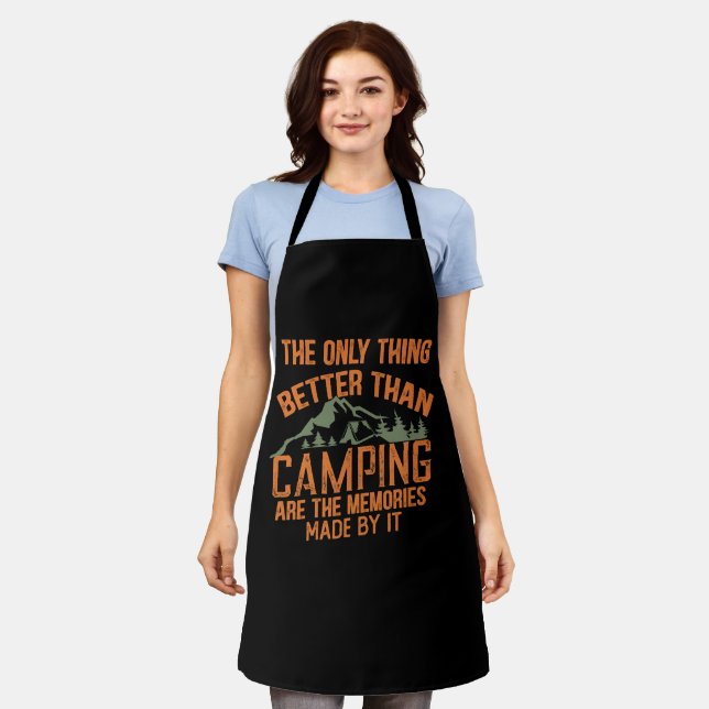 Funny camper slogan summer camping quotes apron (Worn)