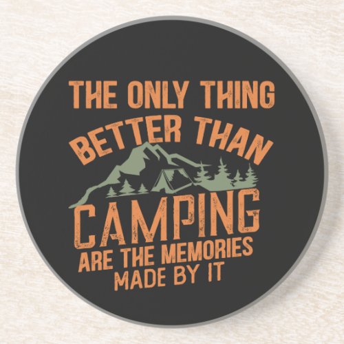 Funny camper slogan summer camping quotes coaster