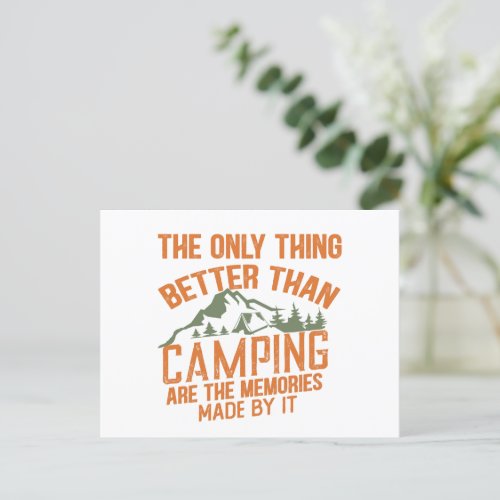 Funny camper slogan summer camping quotes holiday postcard