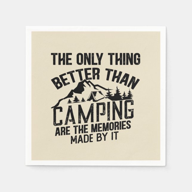 Funny camper slogan summer camping quotes napkins (Front)