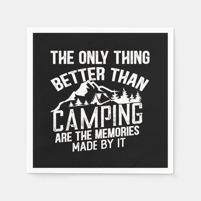 Funny camper slogan summer camping quotes napkins (Front)