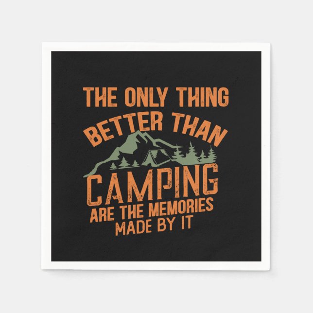Funny camper slogan summer camping quotes napkins (Front)