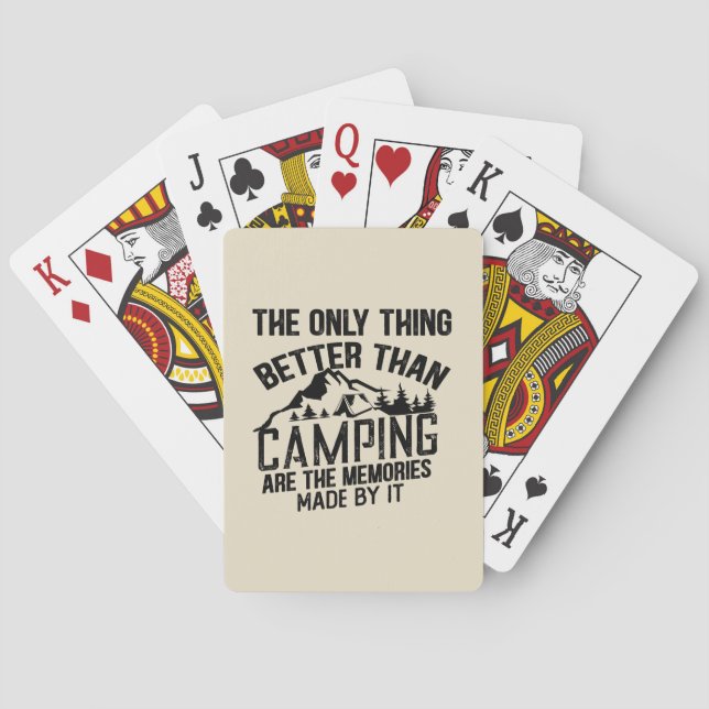 Funny camper slogan summer camping quotes poker cards (Back)
