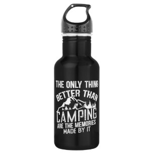 Funny camper slogan summer camping quotes stainless steel water bottle
