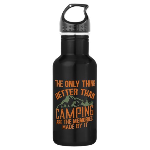 Funny camper slogan summer camping quotes stainless steel water bottle
