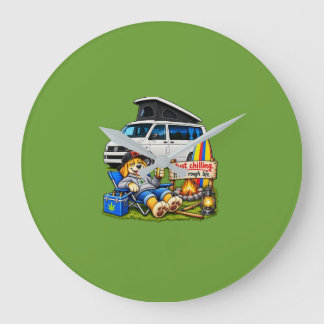 Funny Camper Van'' Rough Life ''Wall clock