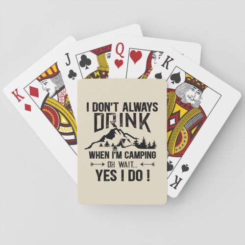 Funny camping and drinking sayings poker cards