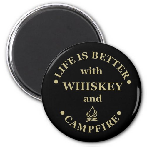 funny camping and whiskey saying magnet
