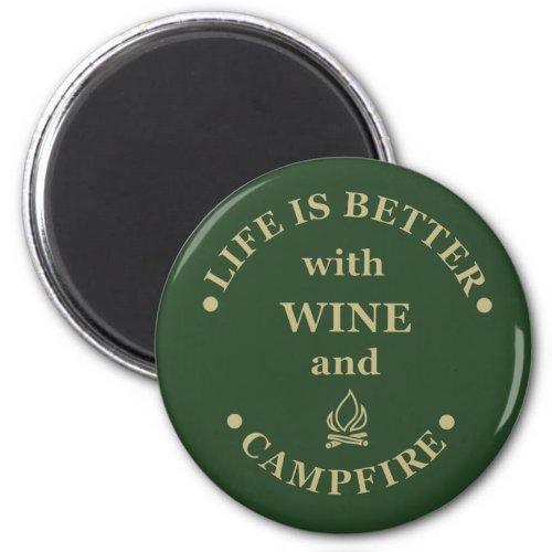 funny camping and wine saying magnet