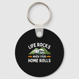 Funny camping art for men women outdoor motorhome keychain