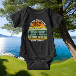 Funny camping baby word art baby bodysuit