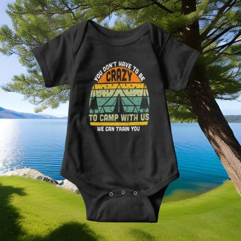 Funny Camping Baby Word Art Baby Bodysuit by DoodlesGifts at Zazzle