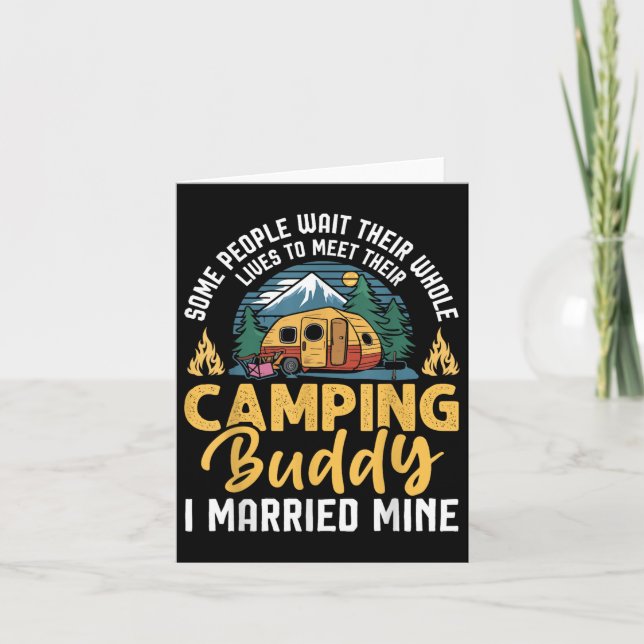 Funny Camping Camper Couple Camping Lovers Partner Card (Front)