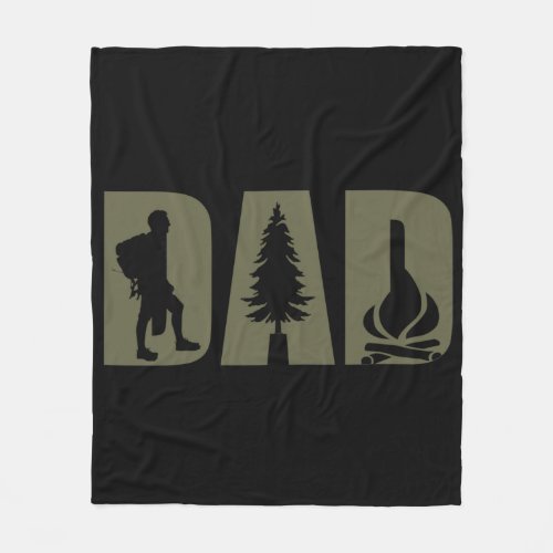 Funny camping camper hiking hiker dad fleece blanket