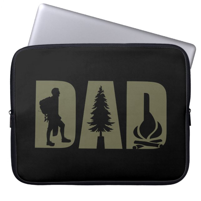 Funny camping camper hiking hiker dad laptop sleeve (Front)