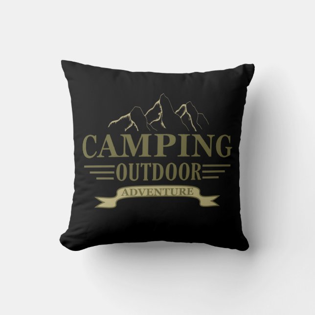 Funny camping camper quote throw pillow (Front)