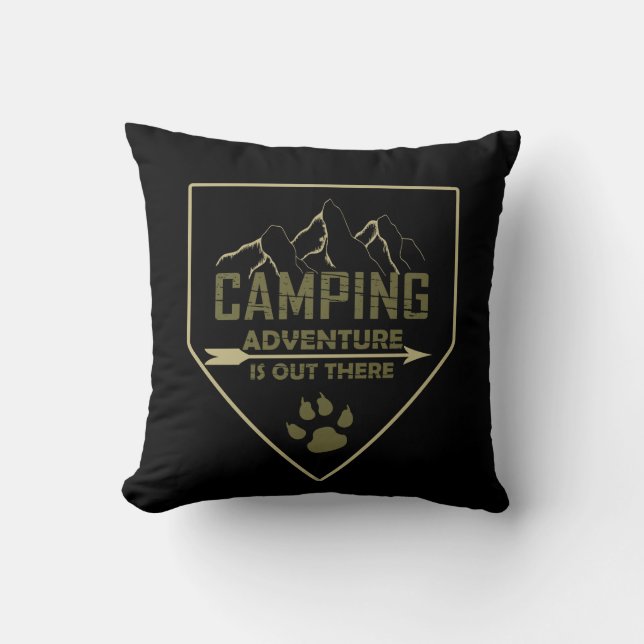 Funny camping camper saying throw pillow (Front)