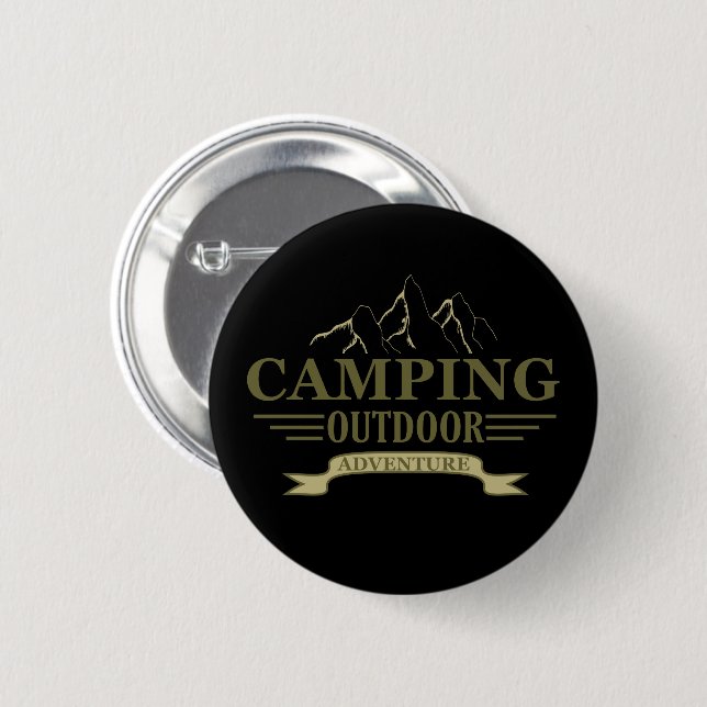 Funny camping camper sayings for campers button (Front & Back)