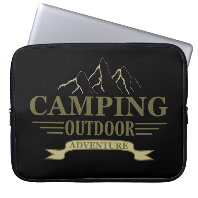 Funny camping camper sayings for campers laptop sleeve (Front)