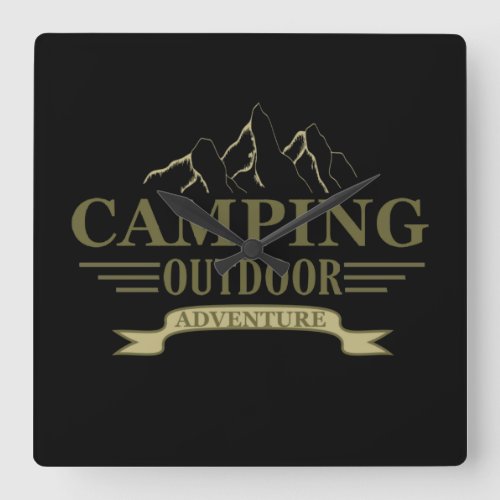 Funny camping camper sayings for campers square wall clock