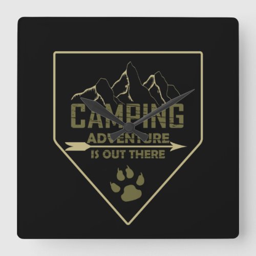 Funny camping camper sayings for campers square wall clock