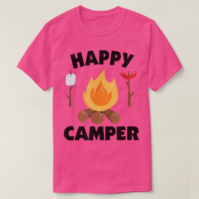 Funny Camping Campfire Roasting Marshmallows Tee  (Design Front)