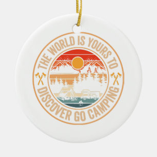 Funny Camping Campfire Smores Quote Ceramic Ornament