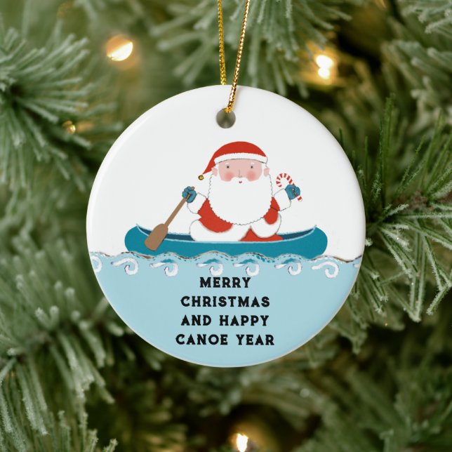 Funny Camping Canoe Keepsake Ceramic Ornament (Tree)