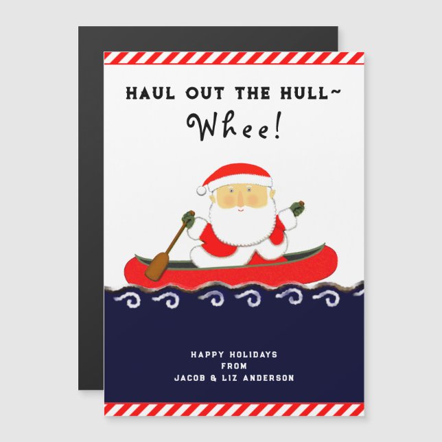 Funny Camping Canoeing Holiday Cards (Front/Back)