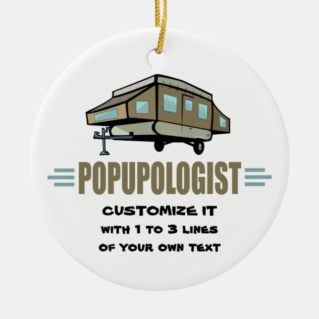 Funny Camping Ceramic Ornament (Front)