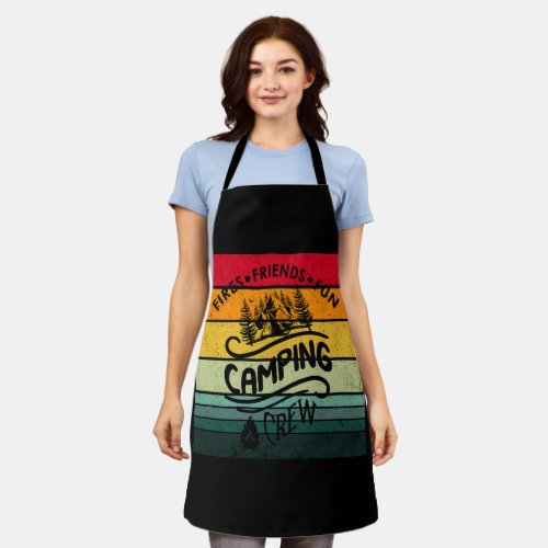 Funny camping crew apron