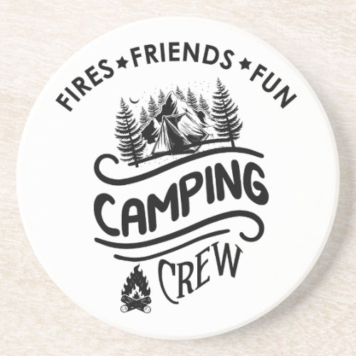 Funny camping crew coaster