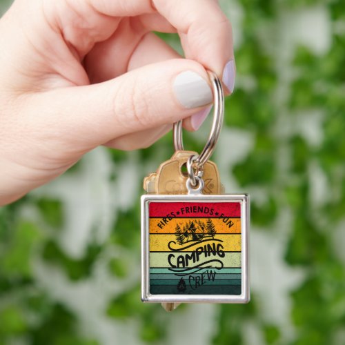 Funny camping crew keychain