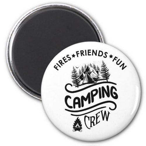 Funny camping crew magnet