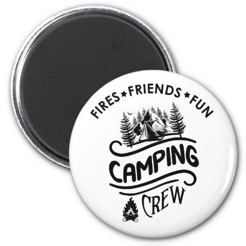 Funny camping crew slogan camper friends magnet