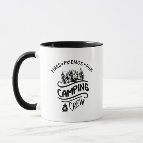 Funny camping crew slogan camper friends mug